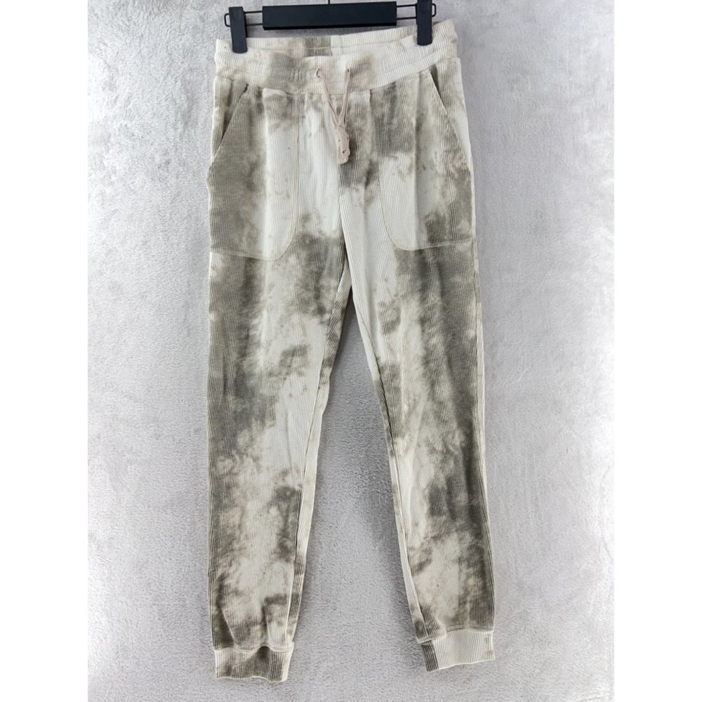 Rachel Zoe Cream and Gray Tie-Dye Track Joggers